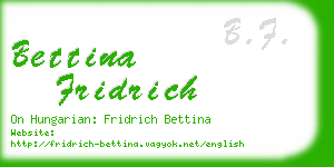 bettina fridrich business card